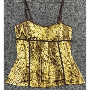 Cache Yellow and Brown Printed Camisole